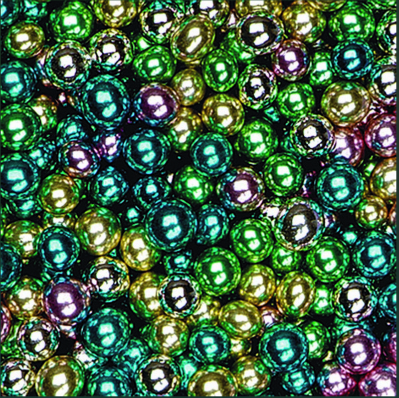 Decori  Sugar Balls 4mm Assorted Metallic Blue Gold Green Red 75g / 1Kg