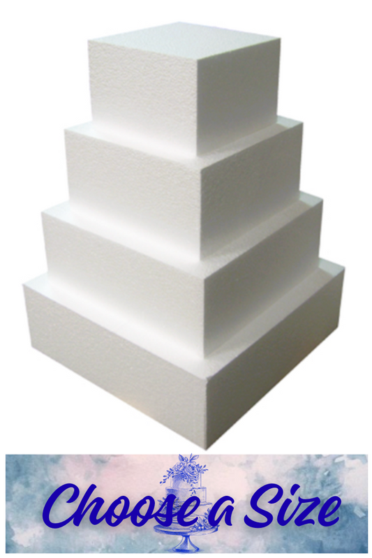 SQUARE CAKE DUMMY / Polystyrene (3" Deep) CHOOSE A SIZE