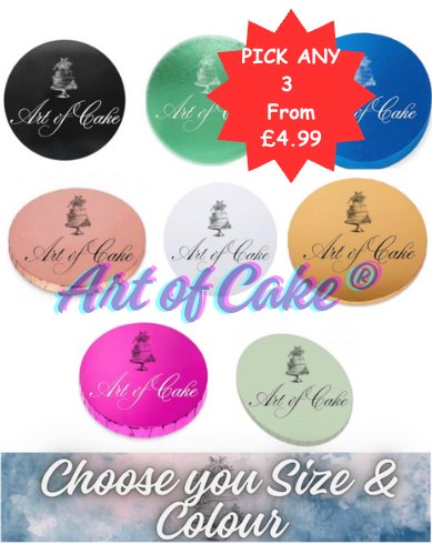 GLOSSY Masonite  Premium(MDF) Cake Board (5 mm Thick)-(Round)Pick any 3 from £4.99