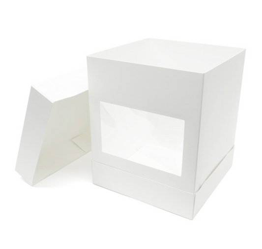 Tall White Cake Box with Window