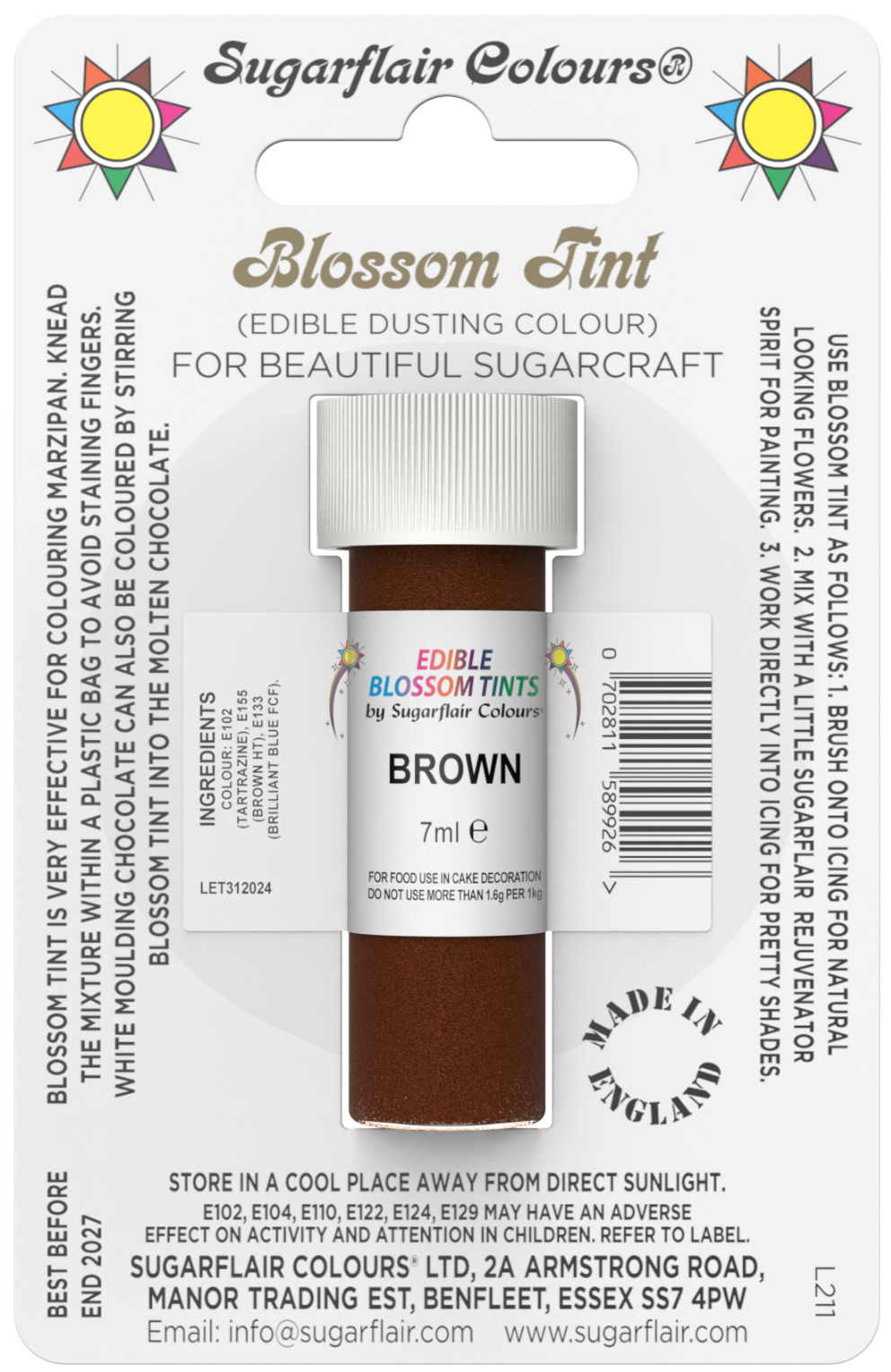 Sugarflair-Blossom Tint-7g  CHOOSE A COLOUR