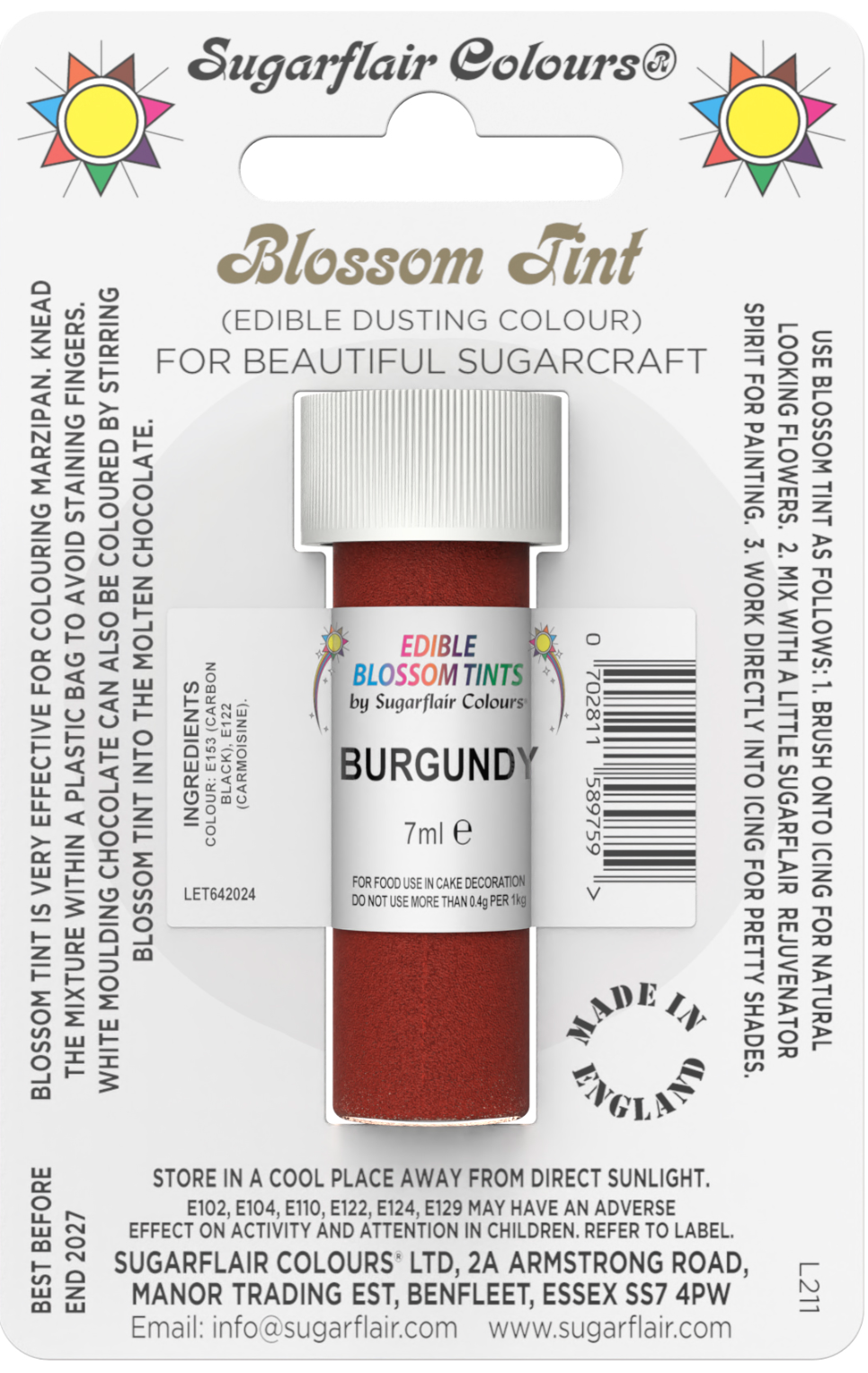Sugarflair-Blossom Tint-7g  CHOOSE A COLOUR