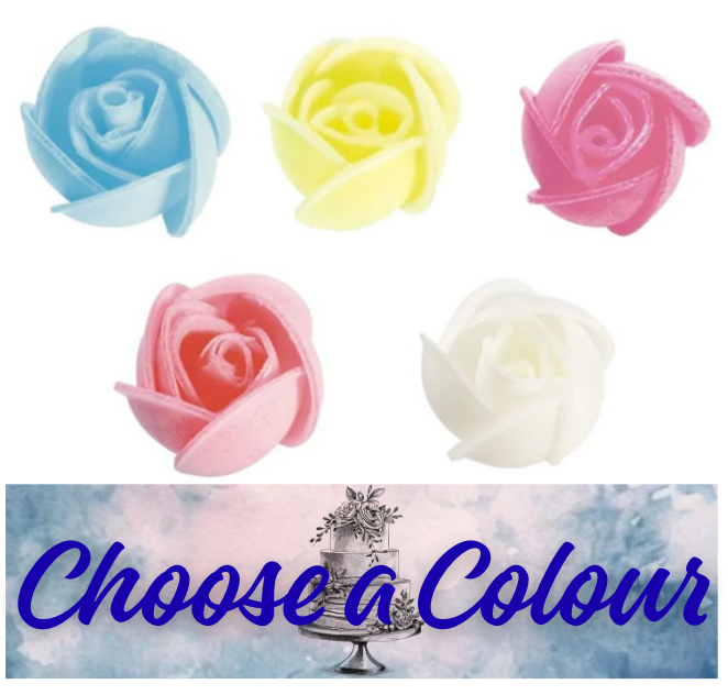 Edible Wafer Roses CHOOSE A COLOUR