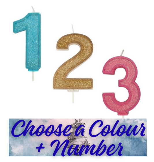 Sparkle Numeral Candle - Choose A Number --70MM
