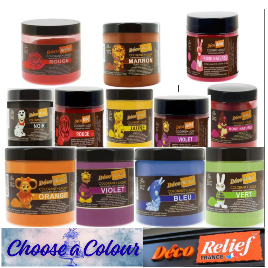 DECO RELIEF COLOUR -- CHOCOLATE (Fat Soluble ) CHOOSE A COLOUR
