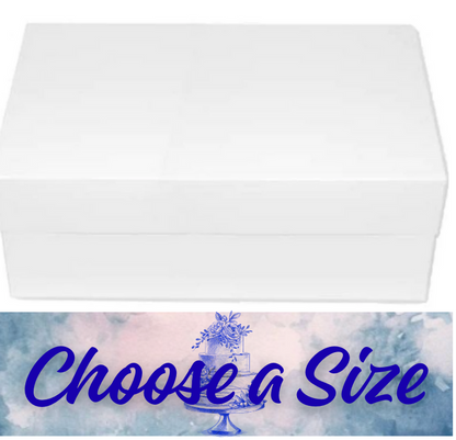 OBLONG CAKE BOX AND LID --6" deep CHOOSE A SIZE