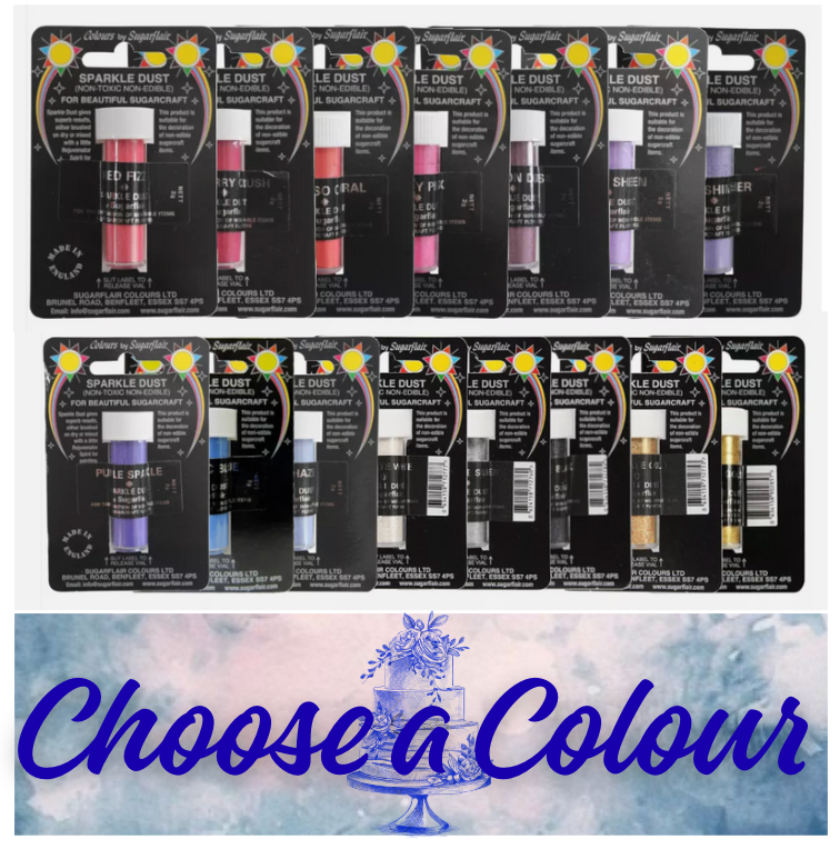 SUGARFLAIR SPARKLE - Dust 2g-Non Edible CHOOSE A COLOUR