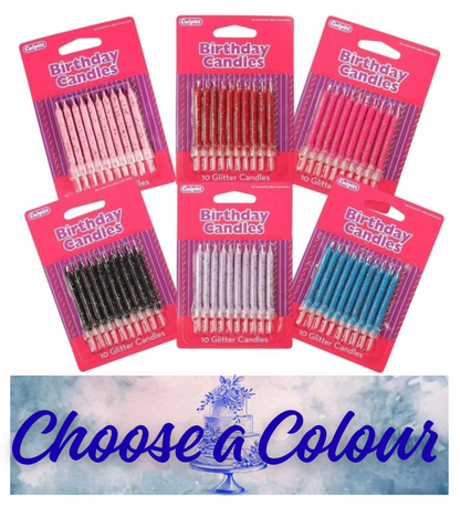 Giltter Candle pack of 10- CHOOSE A DESIGN