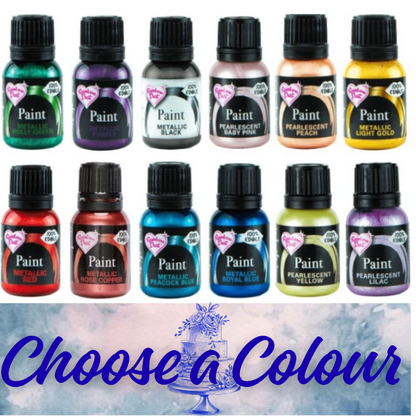 Rainbow Dust-Metallic Food Paint 25ml --- CHOOSE A COLOUR