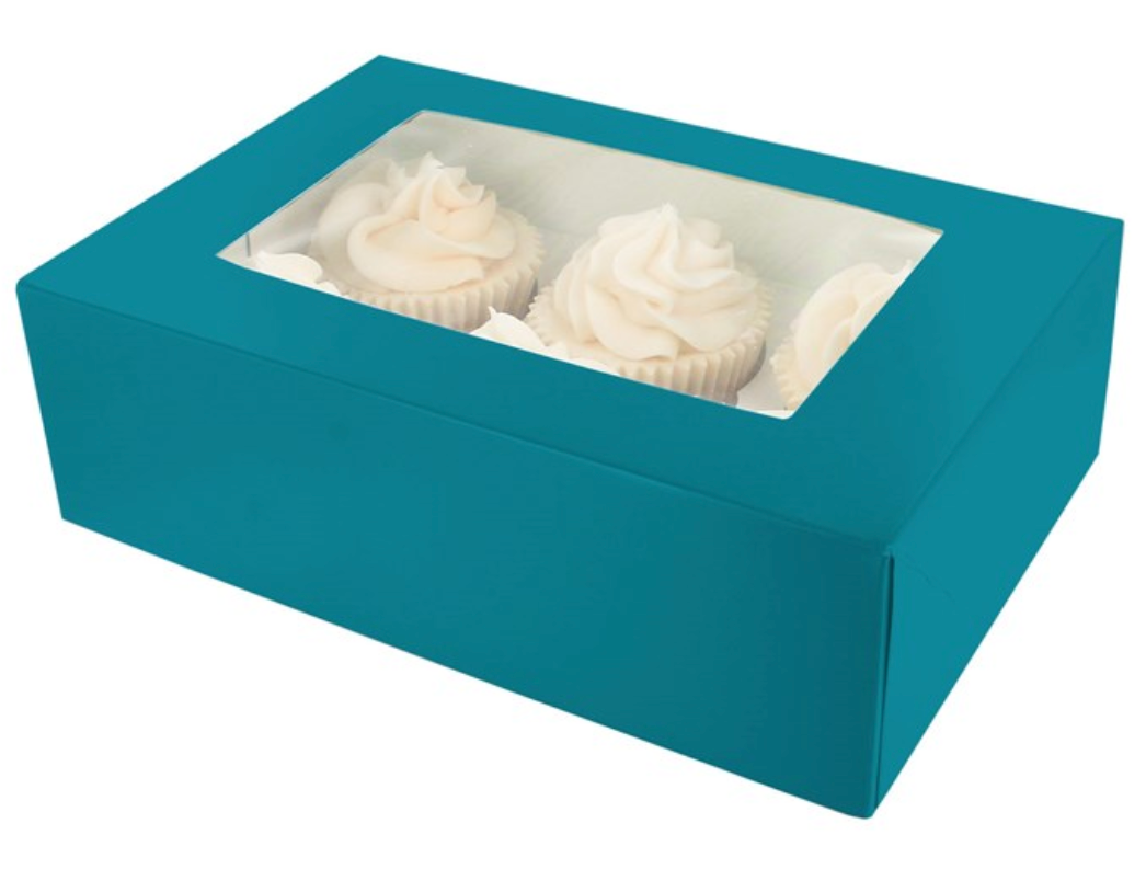 6 cupcake/ Muffin Boxes CHOOSE A COLOUR