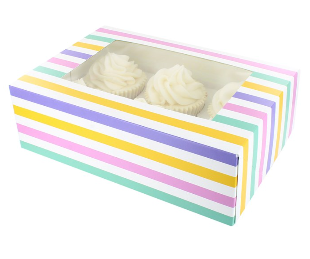 6 cupcake/ Muffin Boxes CHOOSE A COLOUR