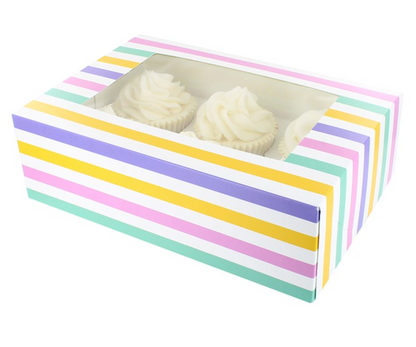6 cupcake/ Muffin Boxes CHOOSE A COLOUR