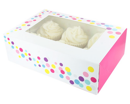 6 cupcake/ Muffin Boxes CHOOSE A COLOUR
