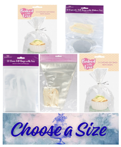 cellophane bags With Ties-- CHOOSE A SIZE
