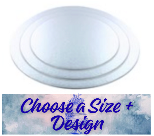 Single Thick Cut Edge Cake Card - CHOOSE A SIZE AND DESIGN