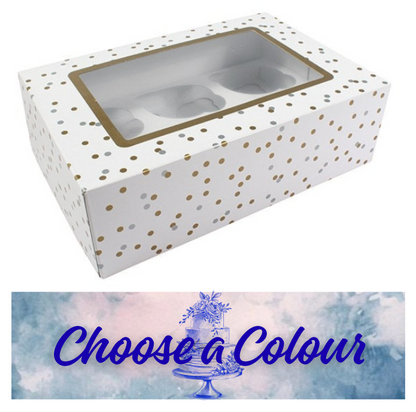 6 cupcake/ Muffin Boxes CHOOSE A COLOUR