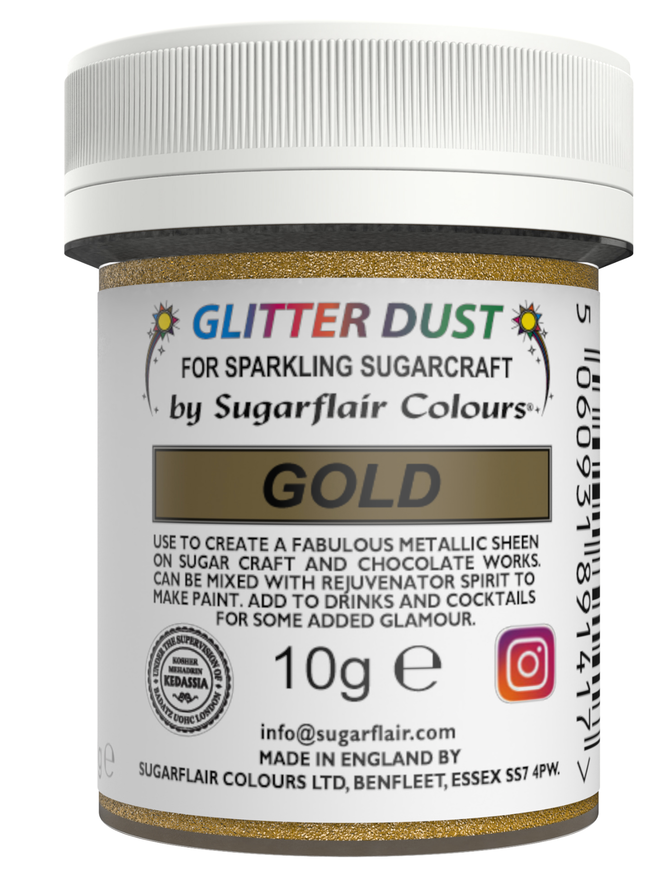 Sugarflair  Edible Glitter Dust 10G CHOOSE A COLOUR