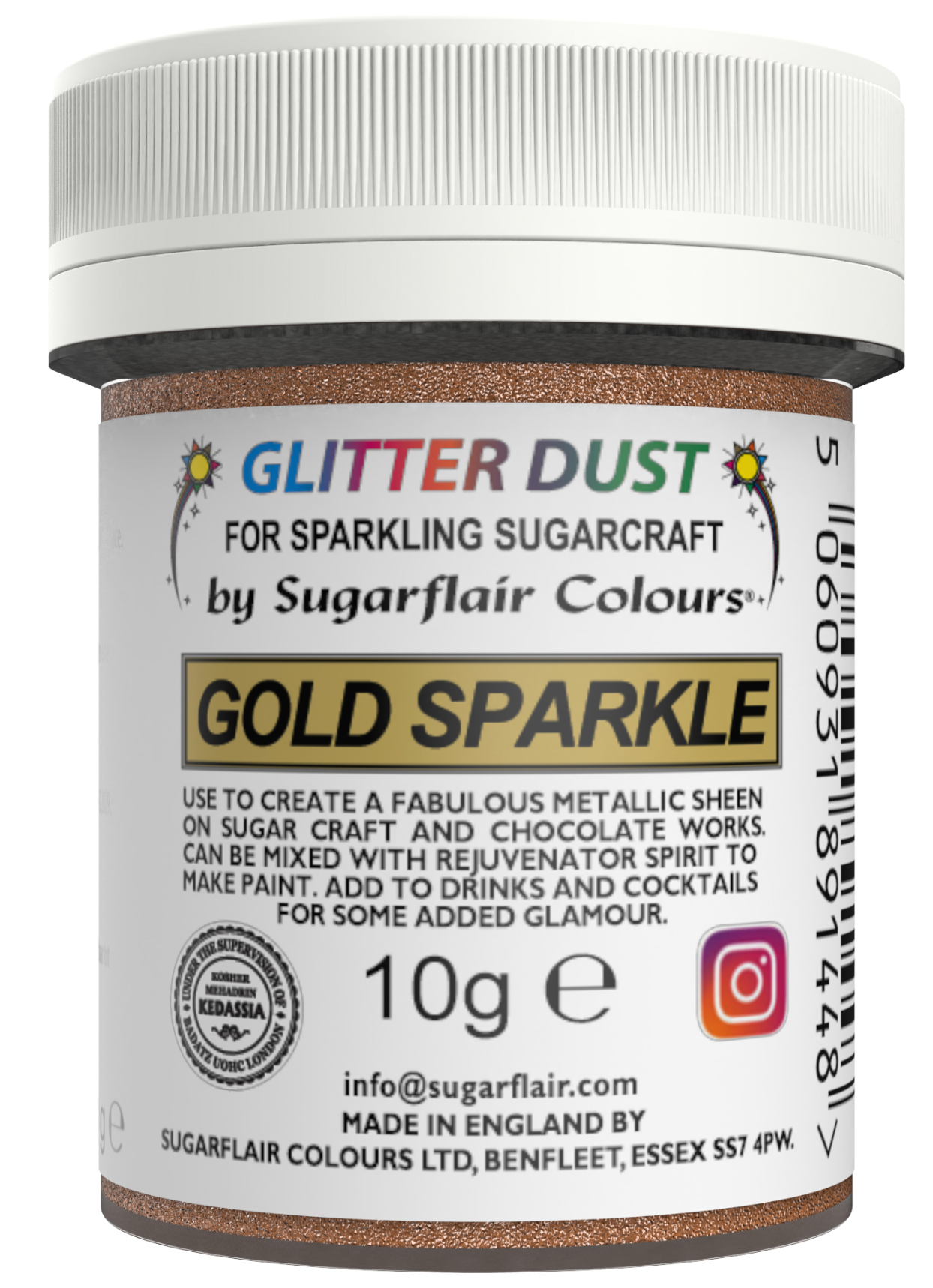 Sugarflair  Edible Glitter Dust 10G CHOOSE A COLOUR