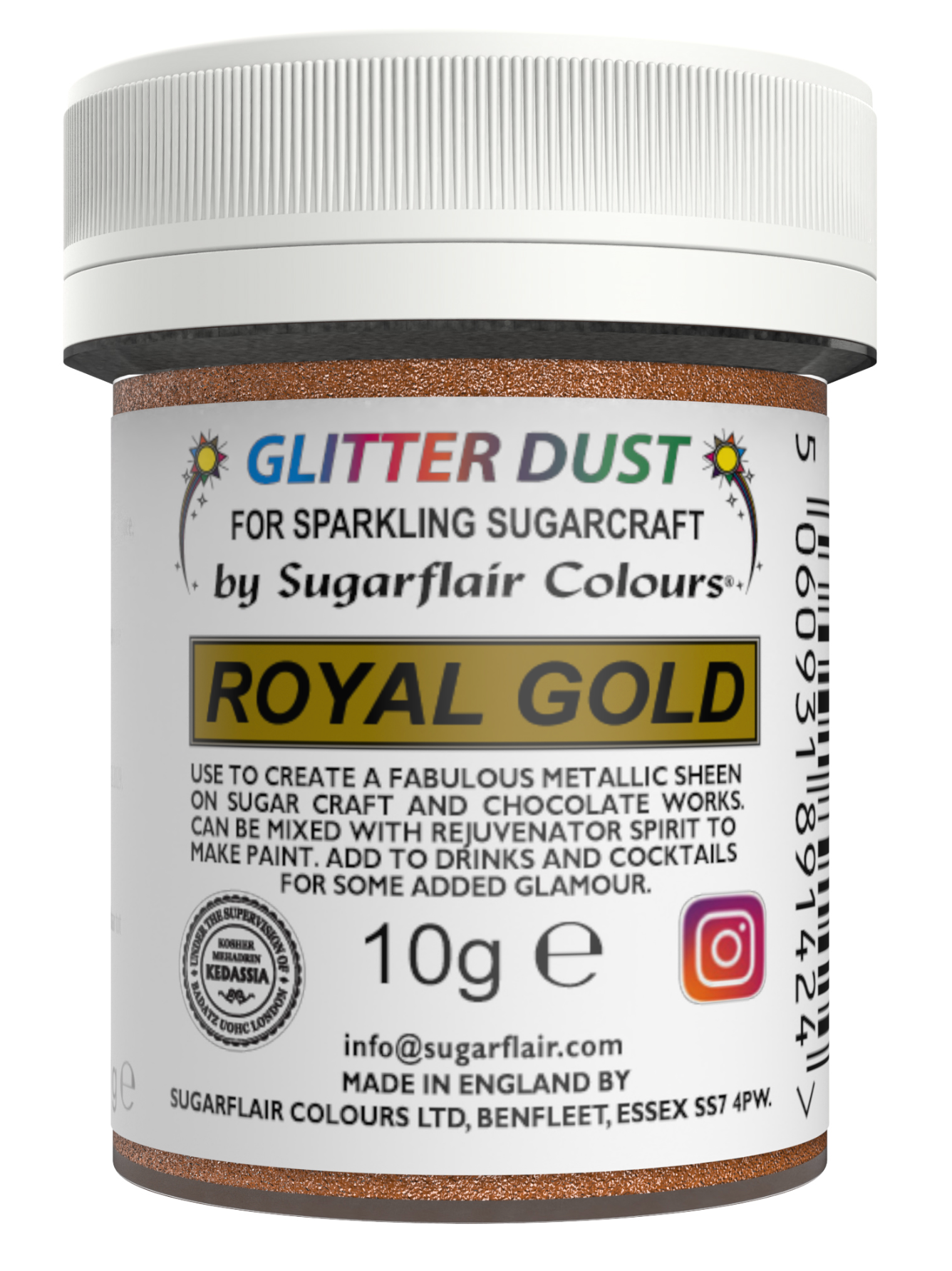 Sugarflair  Edible Glitter Dust 10G CHOOSE A COLOUR