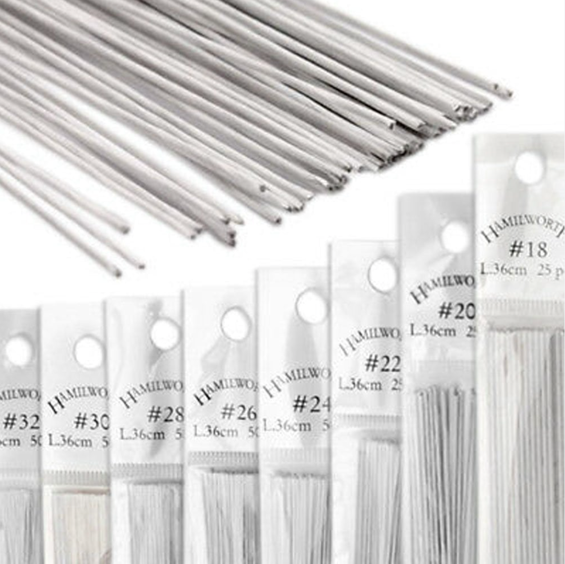 HAMILWORTH WIRES  (Floral Wire)  50/pk or 25/pK-----CHOOSE A COLOUR & SIZE