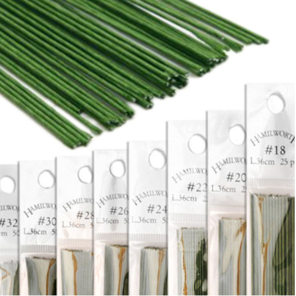 HAMILWORTH WIRES  (Floral Wire)  50/pk or 25/pK-----CHOOSE A COLOUR & SIZE