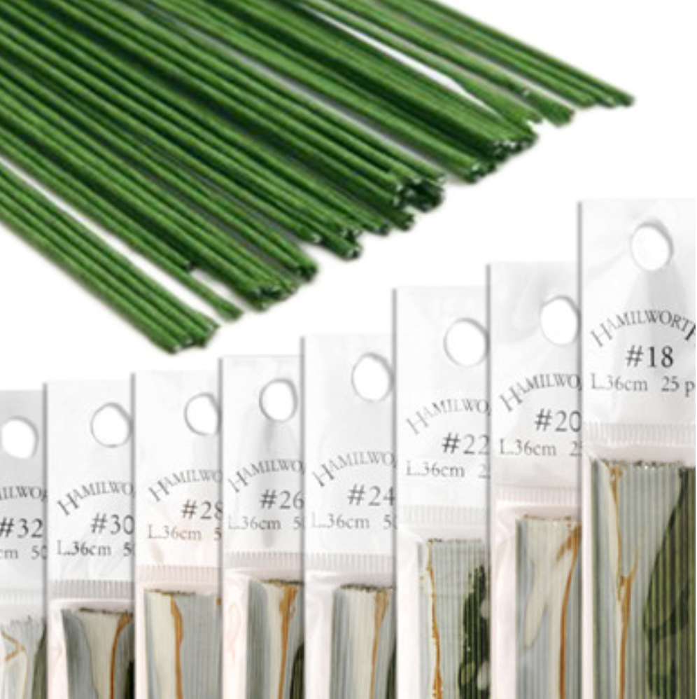 HAMILWORTH WIRES  (Floral Wire)  50/pk or 25/pK-----CHOOSE A COLOUR & SIZE