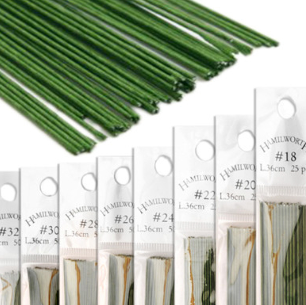 HAMILWORTH WIRES  (Floral Wire)  50/pk or 25/pK-----CHOOSE A COLOUR & SIZE