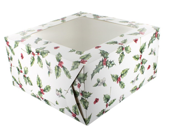 Holly( Christmas) Cake Box ---CHOOSE A SIZE