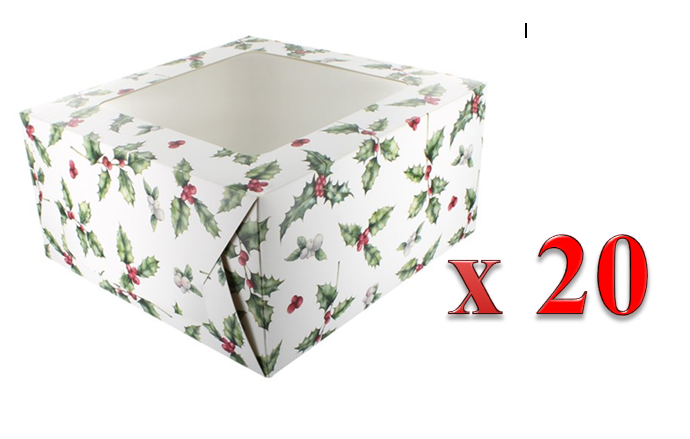 Holly( Christmas) Cake Box ---CHOOSE A SIZE