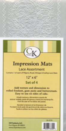 CK PRODUCTS--Impression Mats  Lace Assortment  # 35-2770  Set of 4