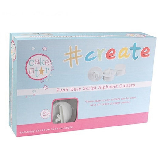 *Cake Star Push Easy Script Alphabet Plunger Cutters - Set of 26
