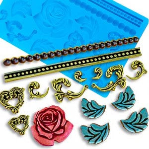 Deco Cake Ornements Silicon Mould- 15 designs in One moulds#D01011