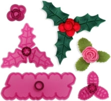 Cupid Rose, Holly and Berries - Set of 4--JEM
