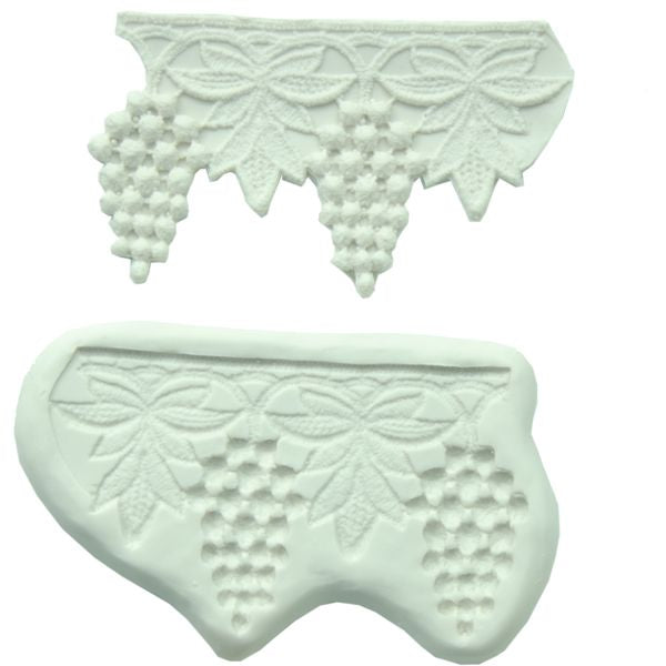 Embroidery lace maker mould -Grapes with leaves