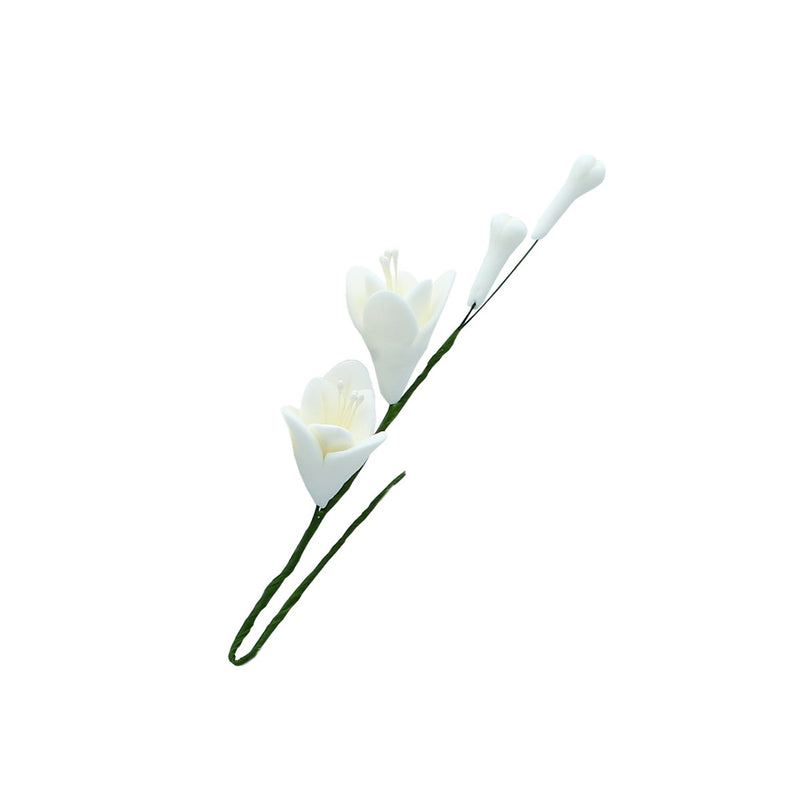 White Freesia Sugar Flower Spray-100mm  50470