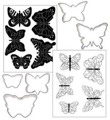 Cookie cutter and Texture set  Butterfly