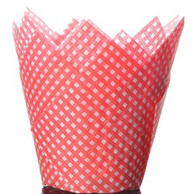 Red Gingham Tulip Cupcake Case - Pack of 50