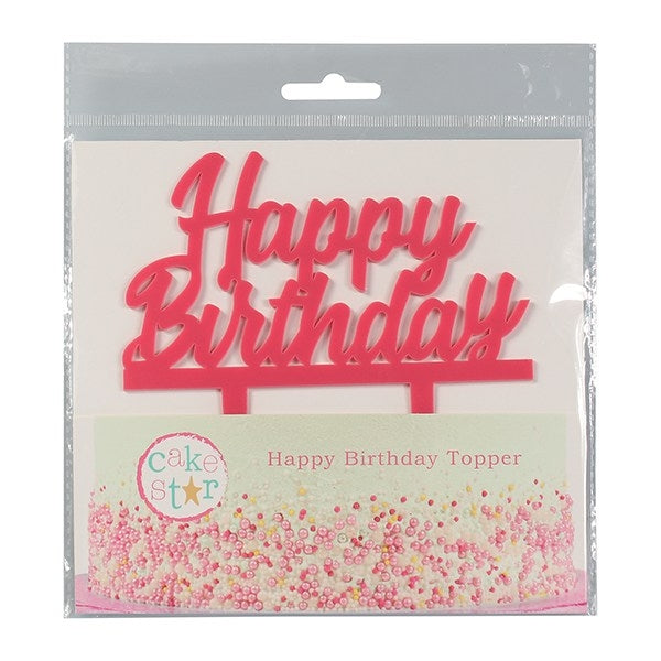 Happy Birthday Pink Pic (Cake Star) 145 x 85mm -84883