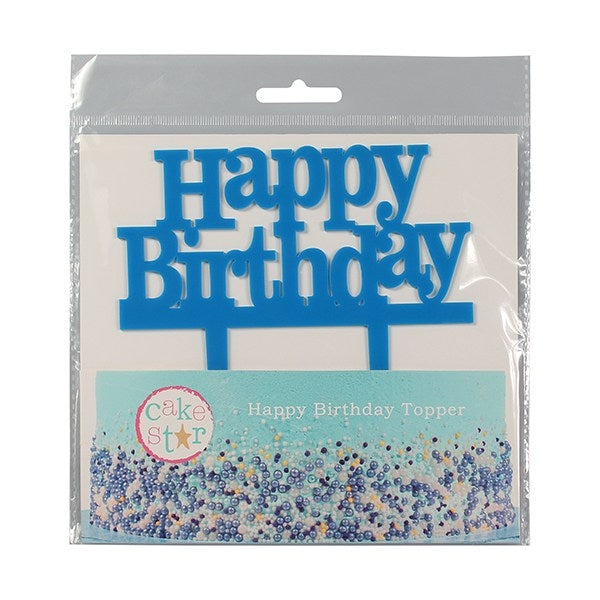 Happy Birthday Blue Pic (Cake Star) 145 x 85mm -84884