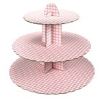 Three tier cupcake stand - Pink Gingham