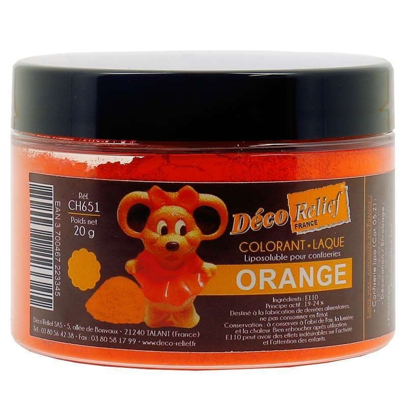 DECO RELIEF COLOUR  Special Food Colour for Chocolate -Gloss Orange 20g # CH651