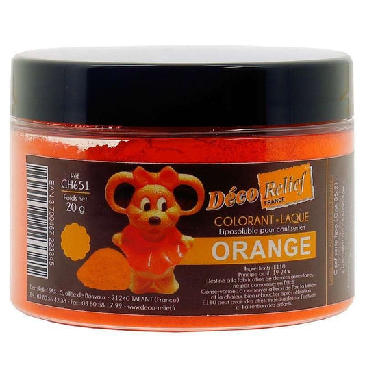 DECO RELIEF COLOUR  Special Food Colour for Chocolate -Gloss Orange 20g # CH651