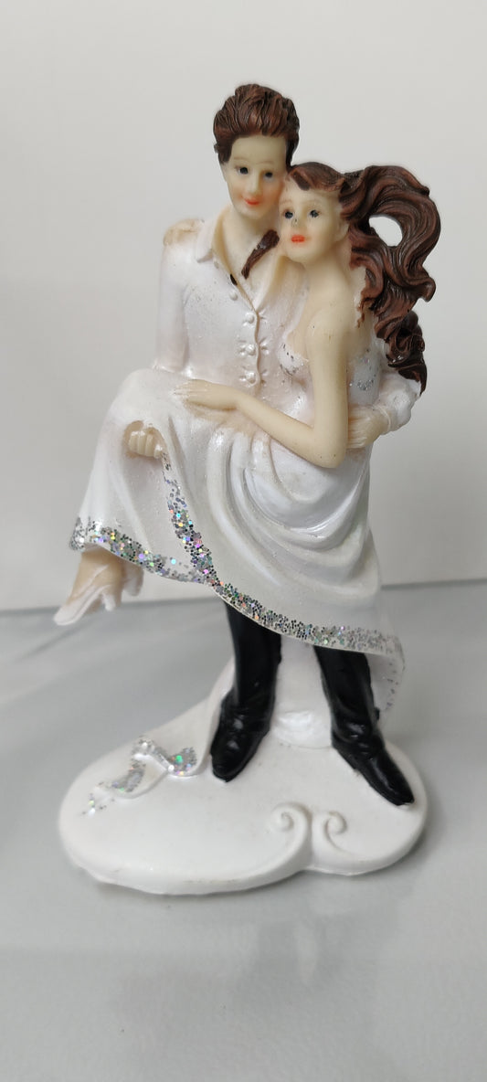 Wedding Figurine Groom Carrying Bride Cake Topper-13 cm height