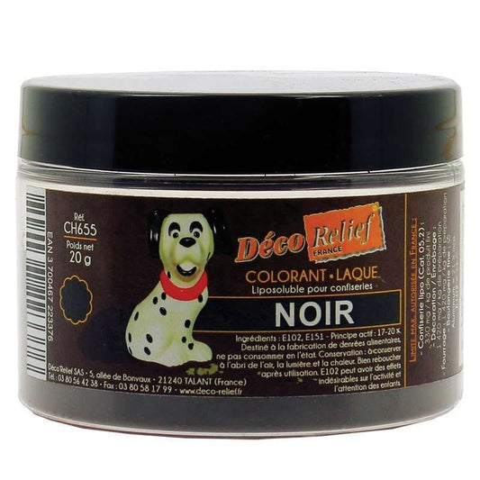 DECO RELIEF COLOUR  Special Food Colour for Chocolate -Gloss Black 20g   CH655 Deco Relief