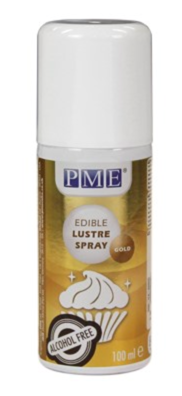 PME Edible Lustre spray (Aerosol)  GOLD ALCOHOL FREE (Please see the shipping note)