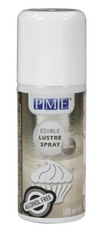 PME Edible Lustre spray (Aerosol)  PEARL -ALCOHOL FREE (Please see the shipping note)