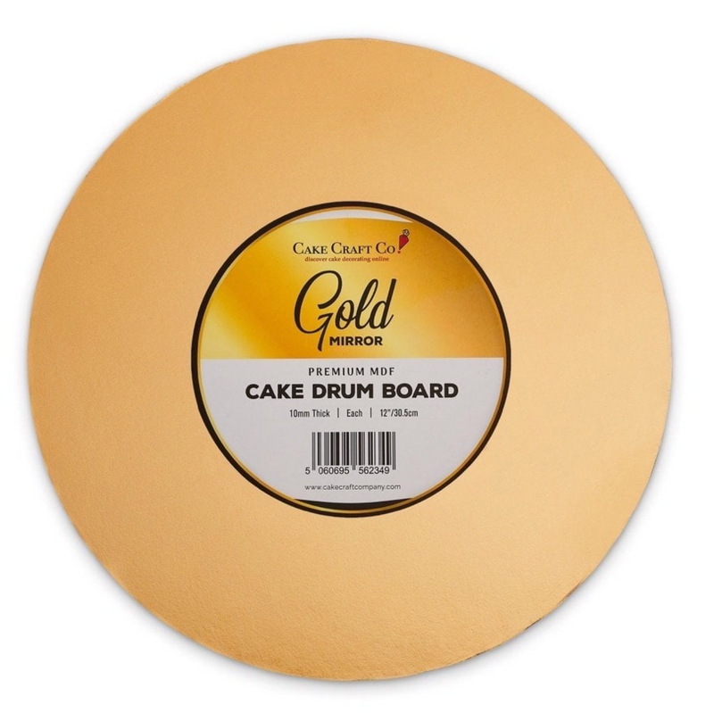 Masonite 10" GOLD Mirror Round Premium  (MDF) Cake Board Drum 10mm