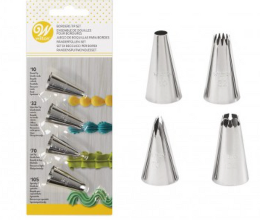 Wilton Nozzle #10, #32, #70 & #105- BORDERS TIP SET