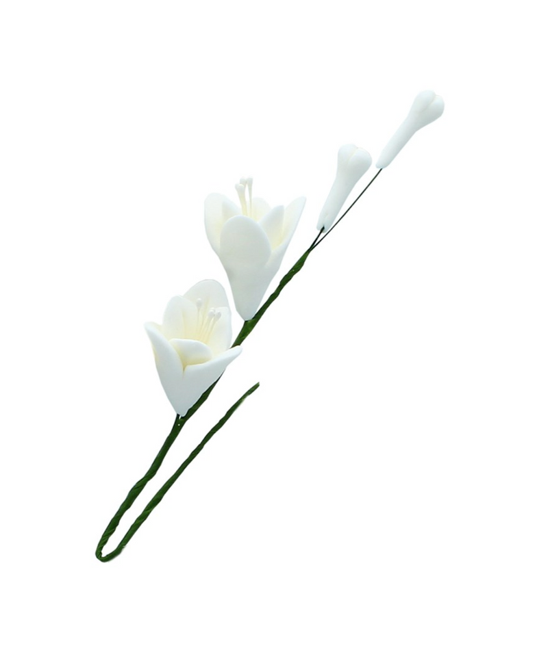White Freesia Sugar Flower Spray-100mm  50470