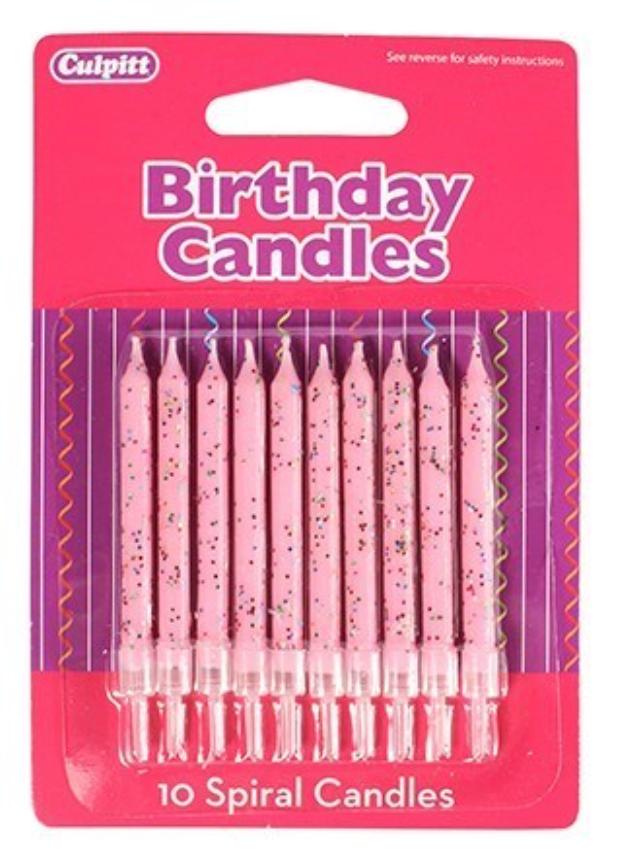 Giltter Candle pack of 10- CHOOSE A DESIGN